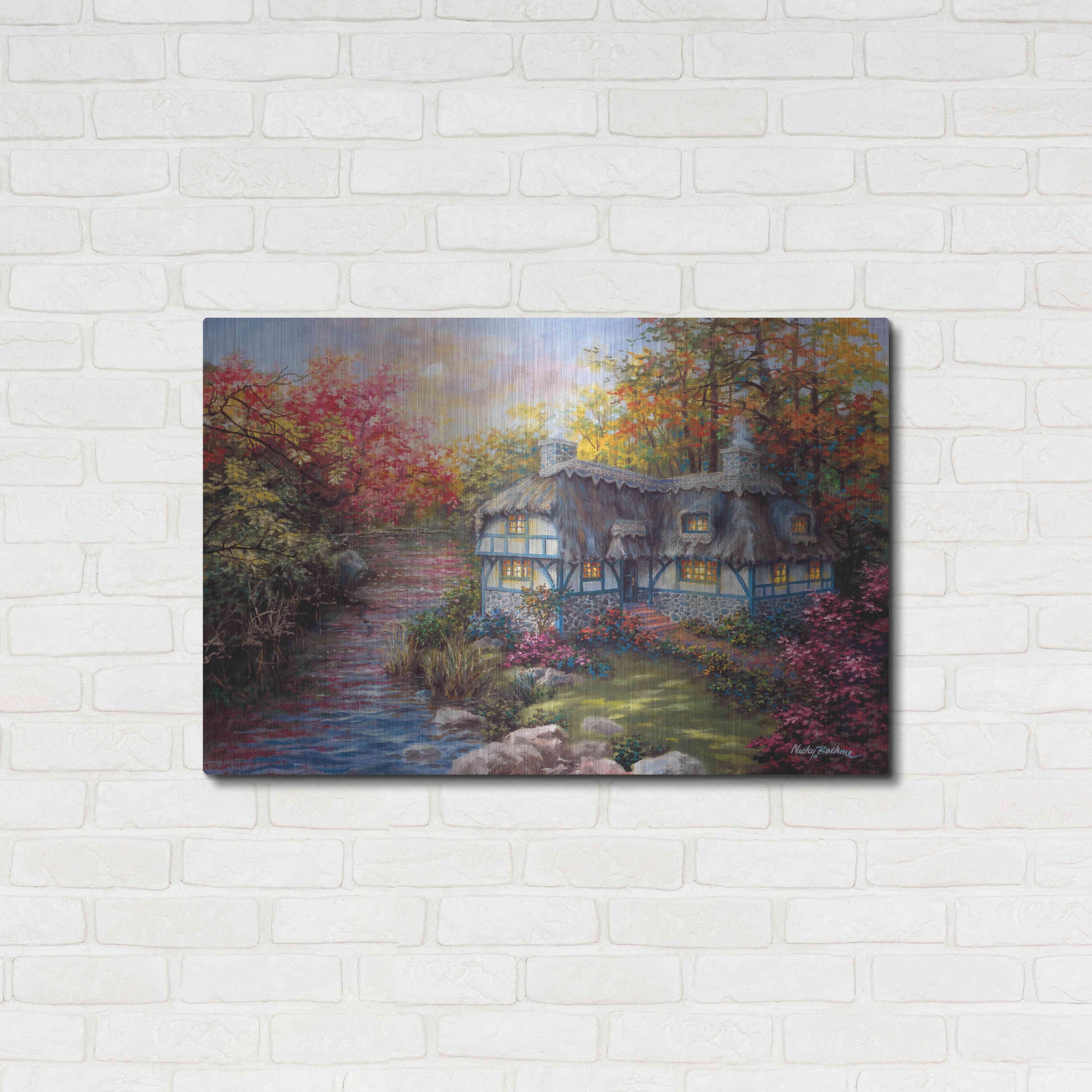 Luxe Metal Art 'There's No Place Like Home' by Nicky Boehme, Metal Wall Art,36x24