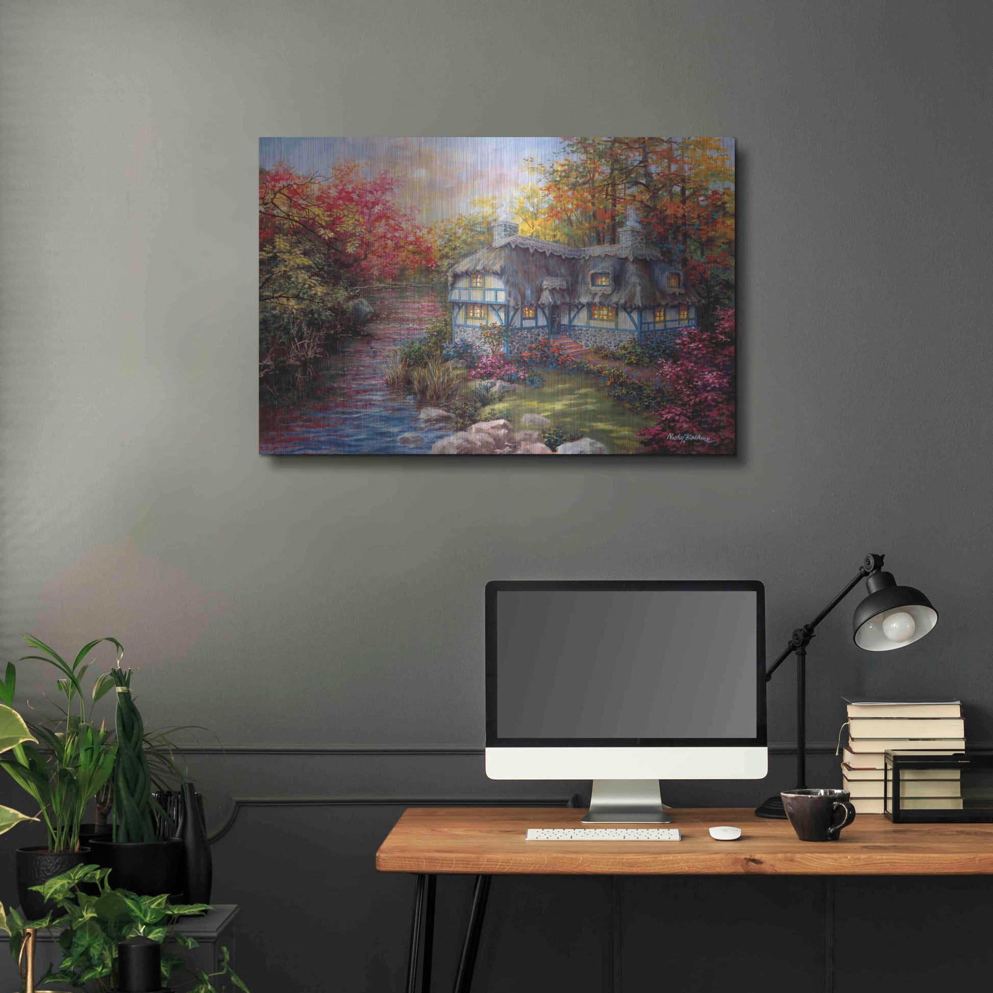 Luxe Metal Art 'There's No Place Like Home' by Nicky Boehme, Metal Wall Art,36x24