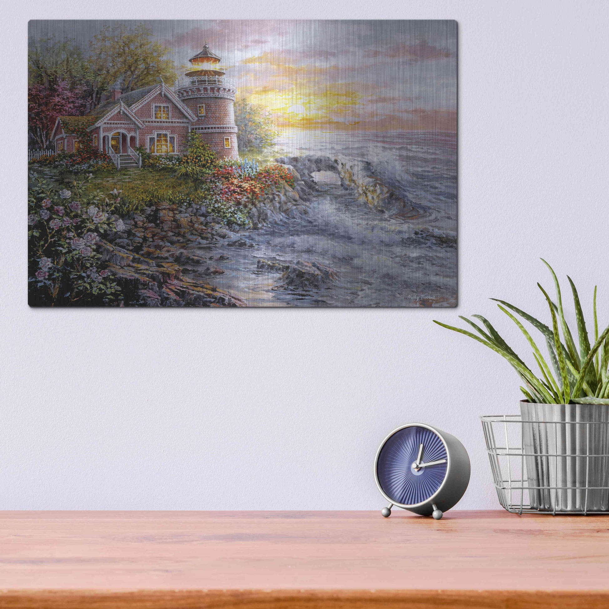 Luxe Metal Art 'Seafarer's Vigilant Sentry' by Nicky Boehme, Metal Wall Art,16x12