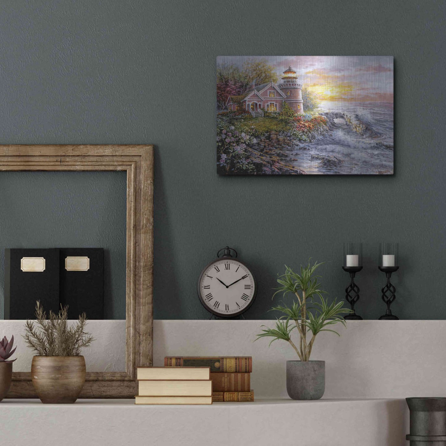 Luxe Metal Art 'Seafarer's Vigilant Sentry' by Nicky Boehme, Metal Wall Art,16x12