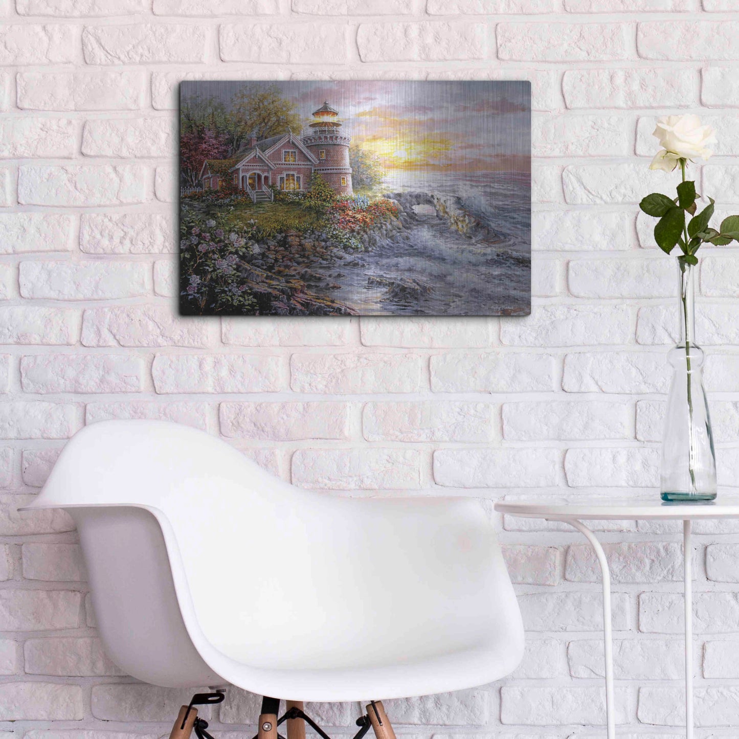 Luxe Metal Art 'Seafarer's Vigilant Sentry' by Nicky Boehme, Metal Wall Art,24x16