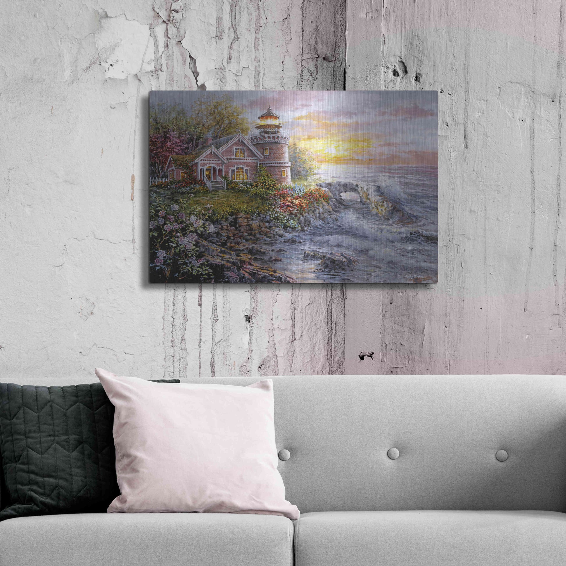 Luxe Metal Art 'Seafarer's Vigilant Sentry' by Nicky Boehme, Metal Wall Art,36x24