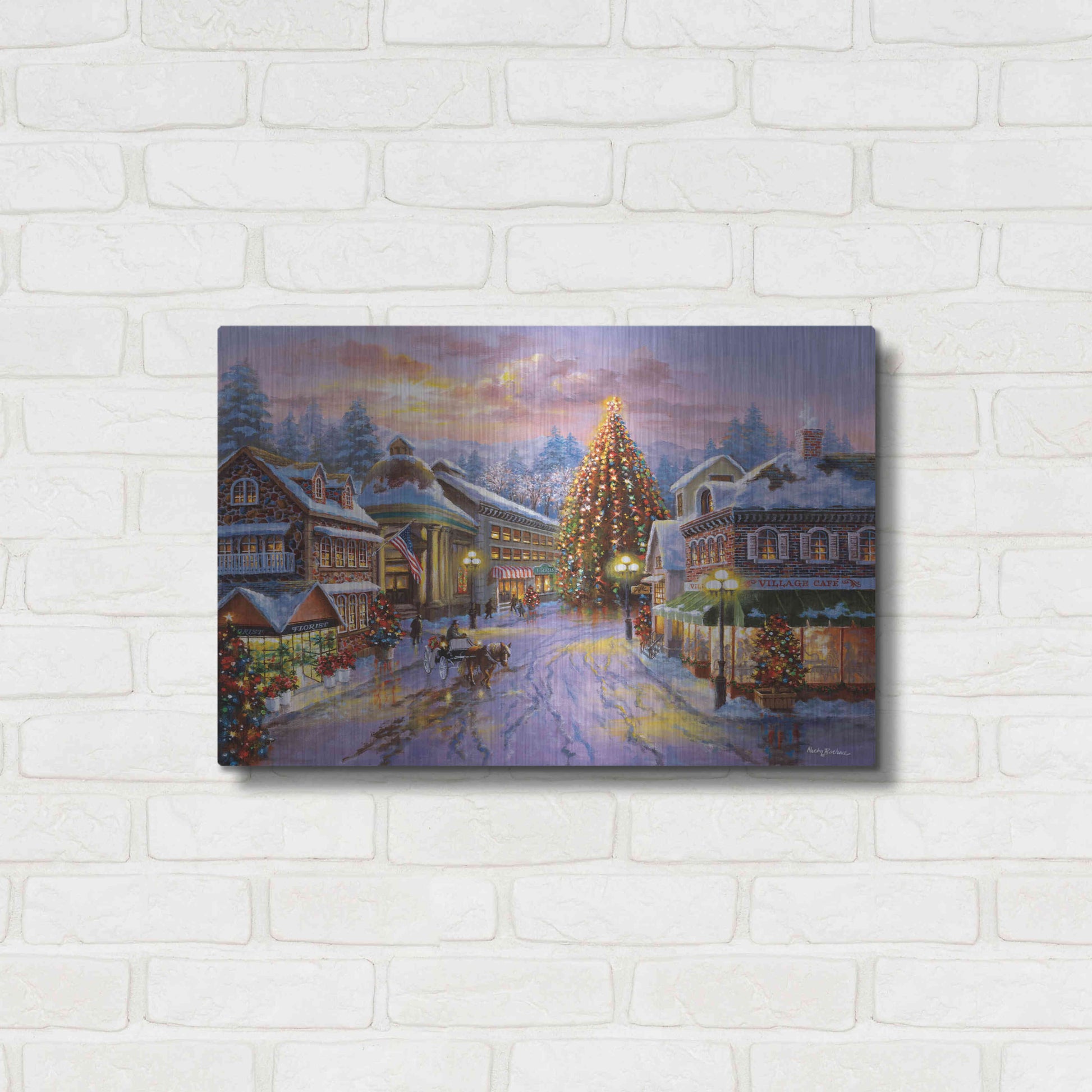 Luxe Metal Art 'Christmas Eve' by Nicky Boehme, Metal Wall Art,24x16