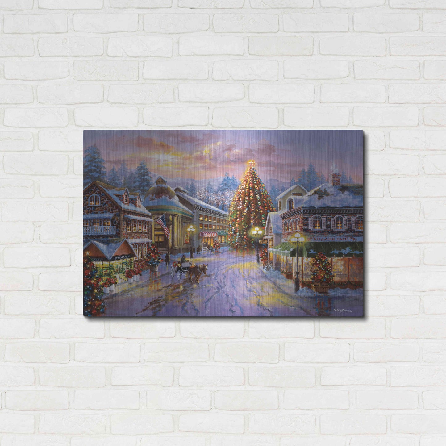Luxe Metal Art 'Christmas Eve' by Nicky Boehme, Metal Wall Art,36x24