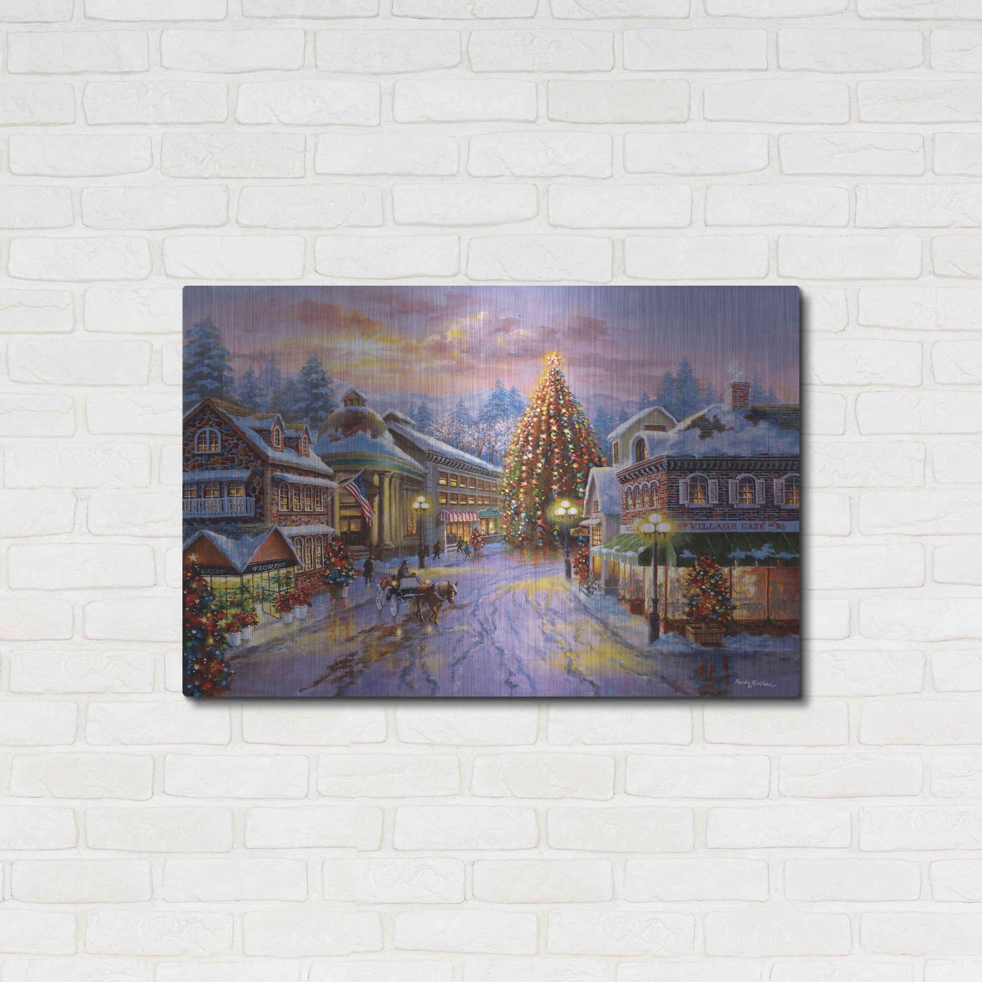 Luxe Metal Art 'Christmas Eve' by Nicky Boehme, Metal Wall Art,36x24