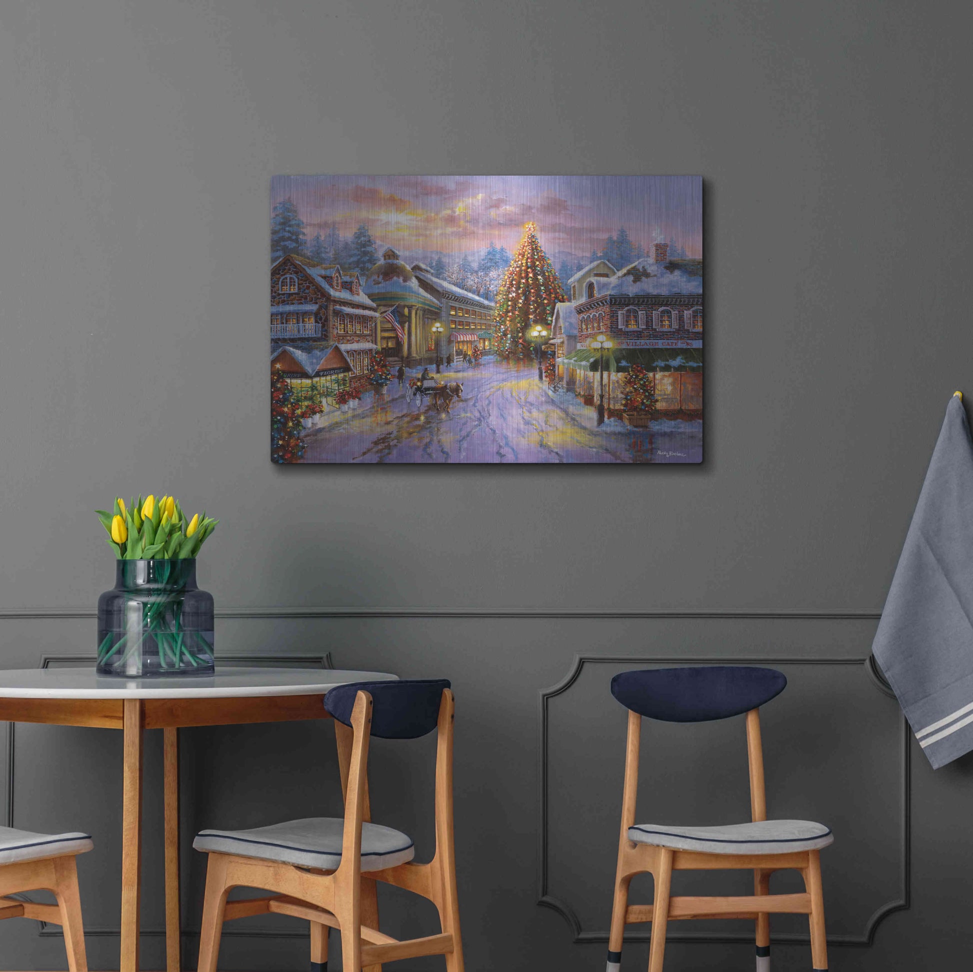 Luxe Metal Art 'Christmas Eve' by Nicky Boehme, Metal Wall Art,36x24