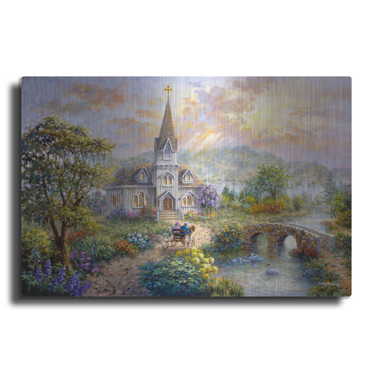 Luxe Metal Art 'Pray For World Peace' by Nicky Boehme, Metal Wall Art