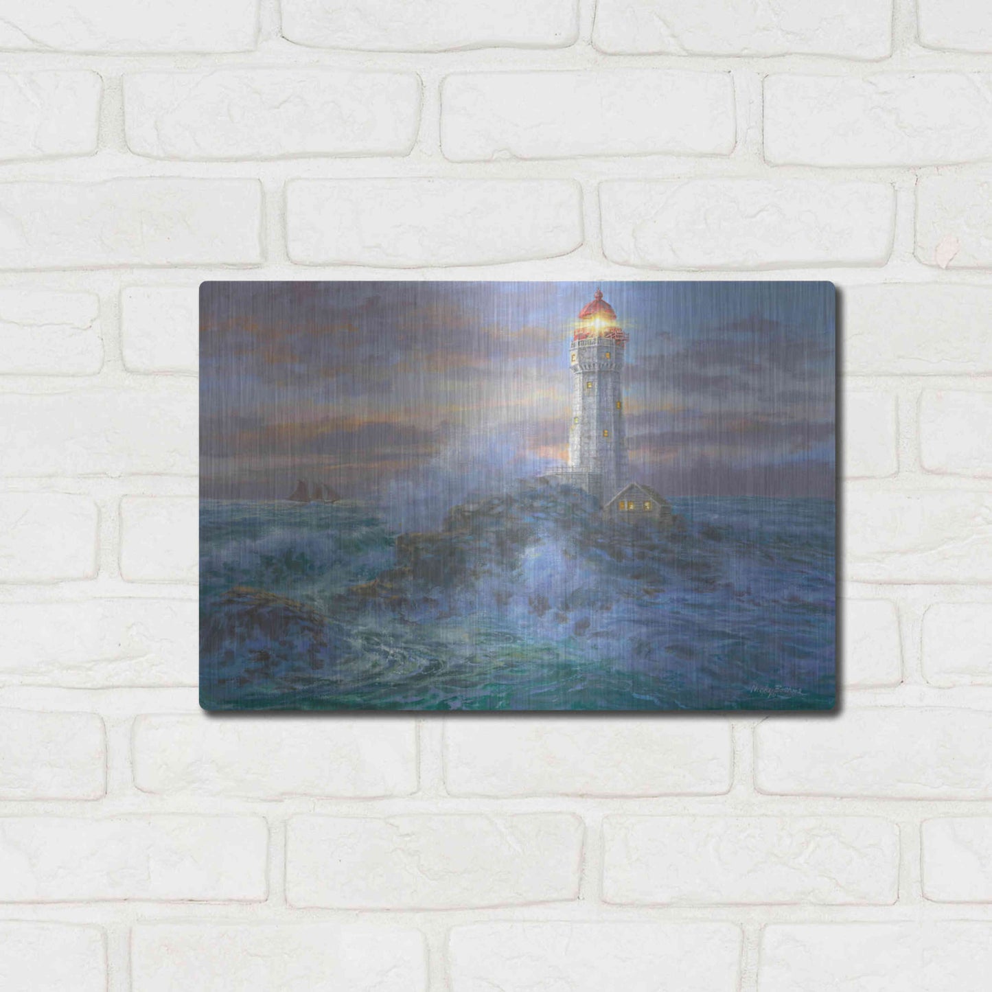 Luxe Metal Art 'Stormy Weather' by Nicky Boehme, Metal Wall Art,16x12