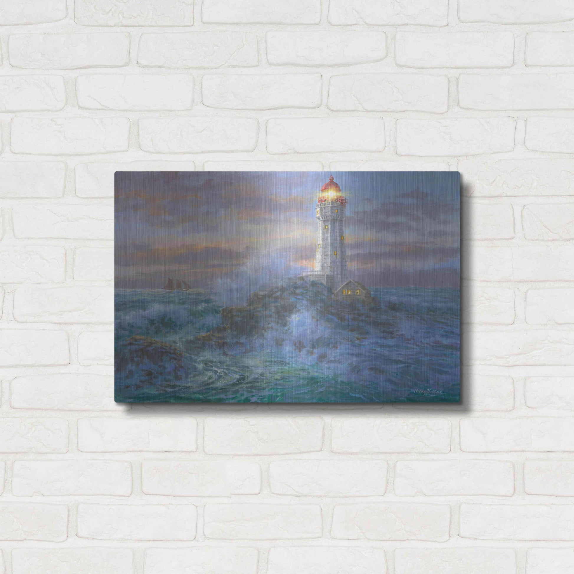 Luxe Metal Art 'Stormy Weather' by Nicky Boehme, Metal Wall Art,24x16