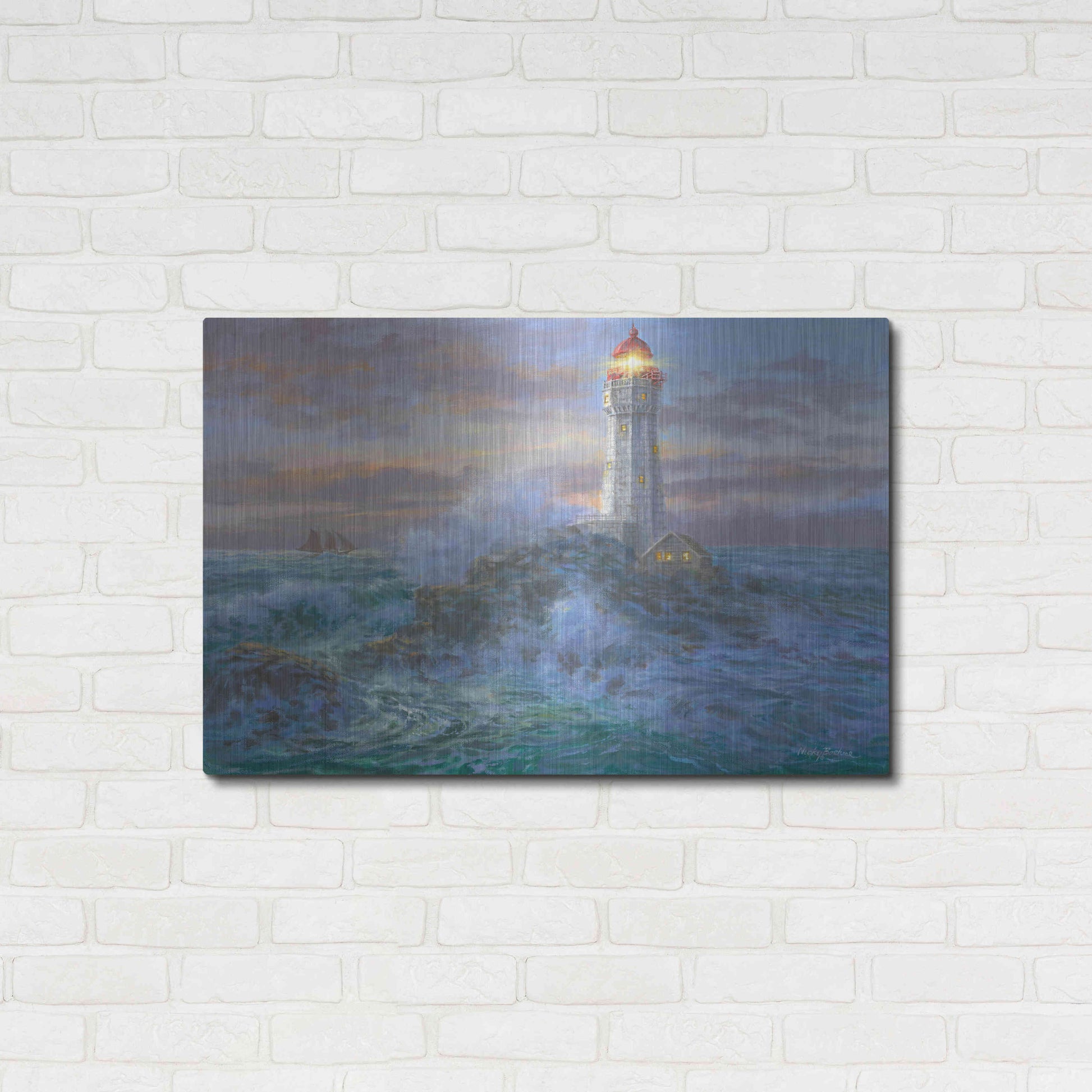 Luxe Metal Art 'Stormy Weather' by Nicky Boehme, Metal Wall Art,36x24