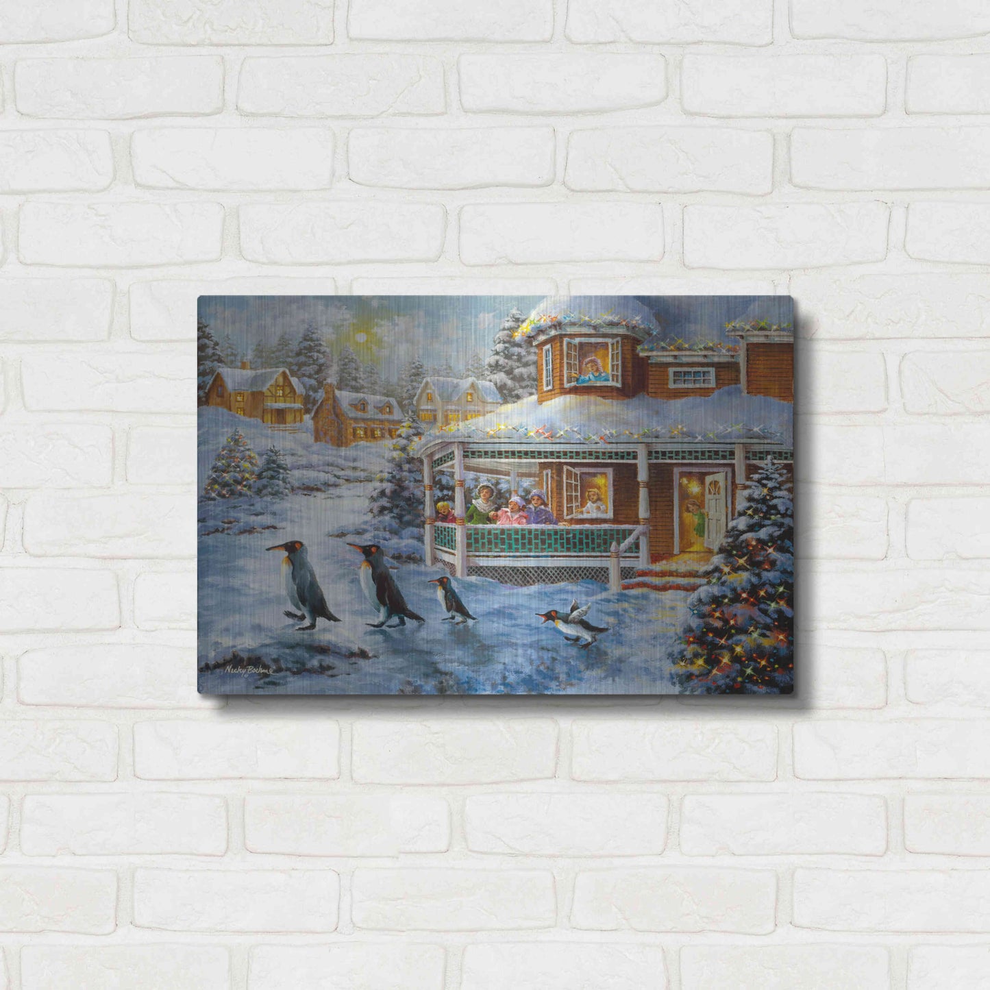 Luxe Metal Art 'Hey! Wait For Me' by Nicky Boehme, Metal Wall Art,24x16