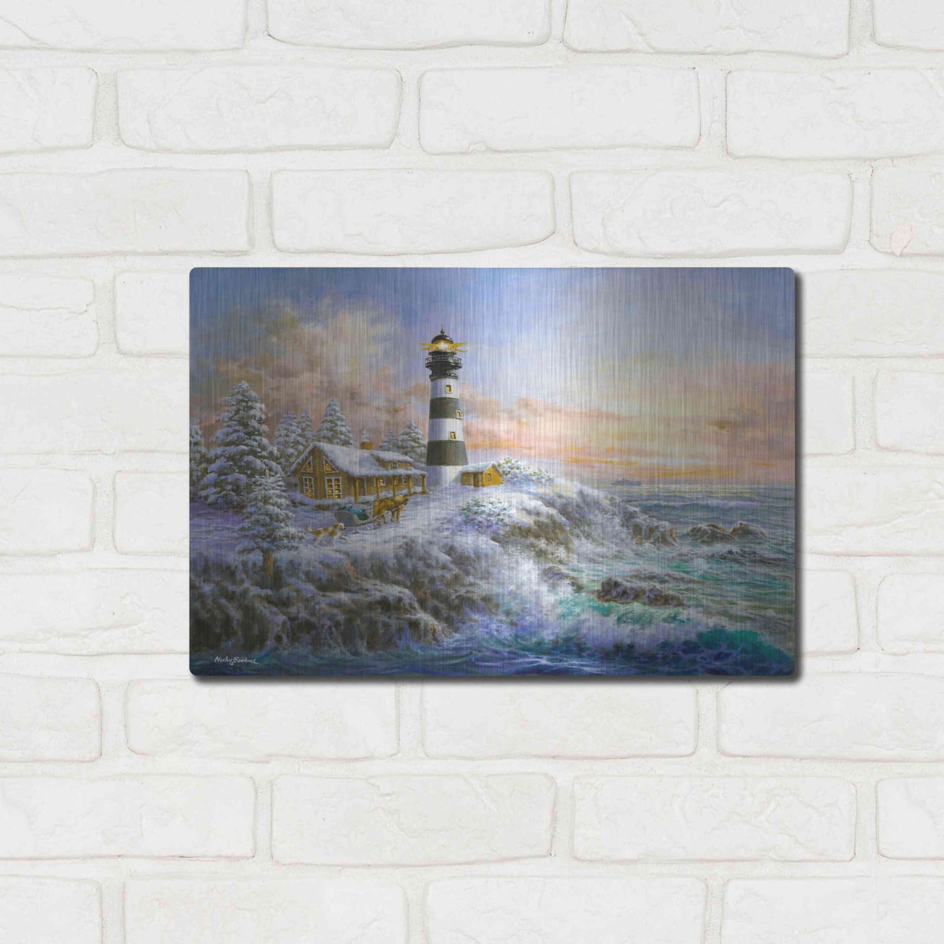 Luxe Metal Art 'Winter Majesty' by Nicky Boehme, Metal Wall Art,16x12