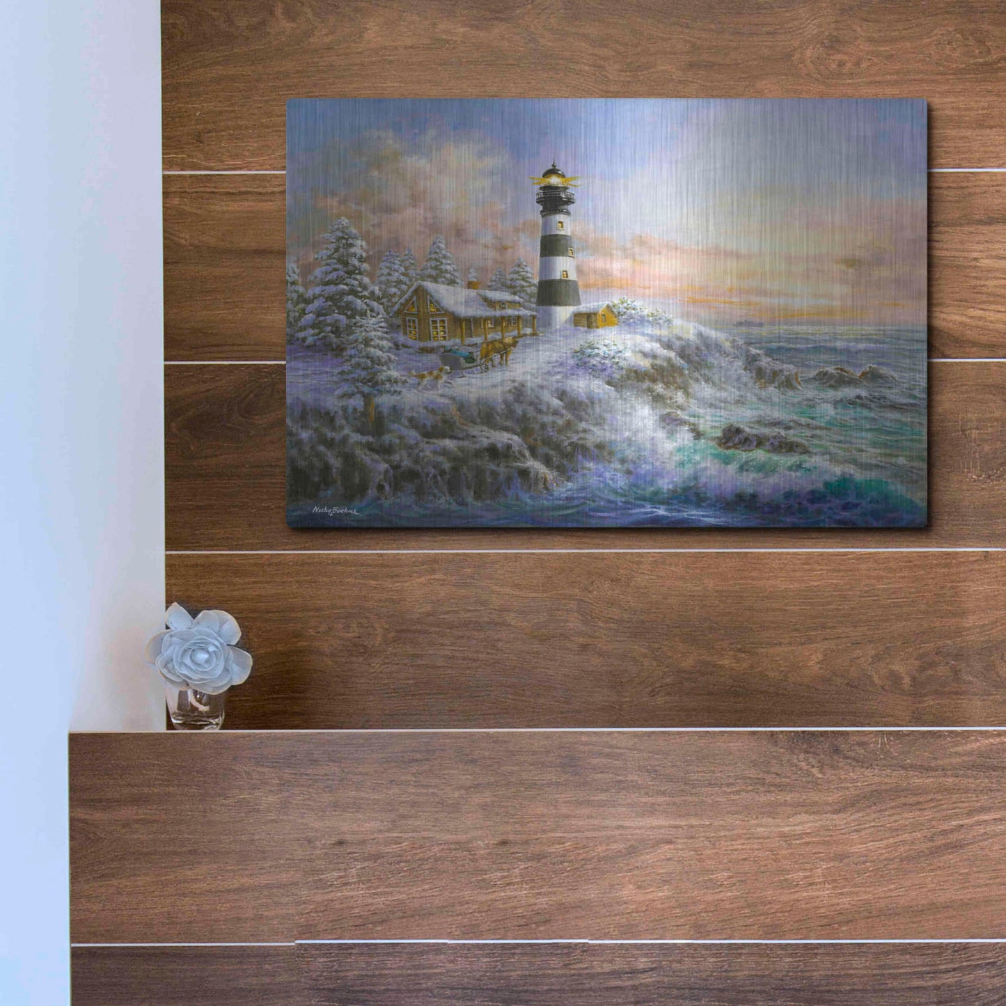 Luxe Metal Art 'Winter Majesty' by Nicky Boehme, Metal Wall Art,16x12