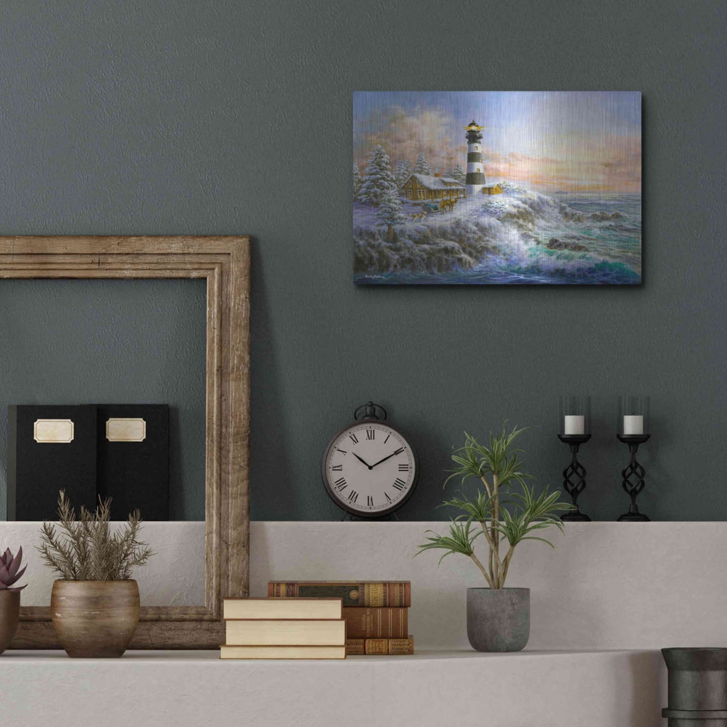 Luxe Metal Art 'Winter Majesty' by Nicky Boehme, Metal Wall Art,16x12