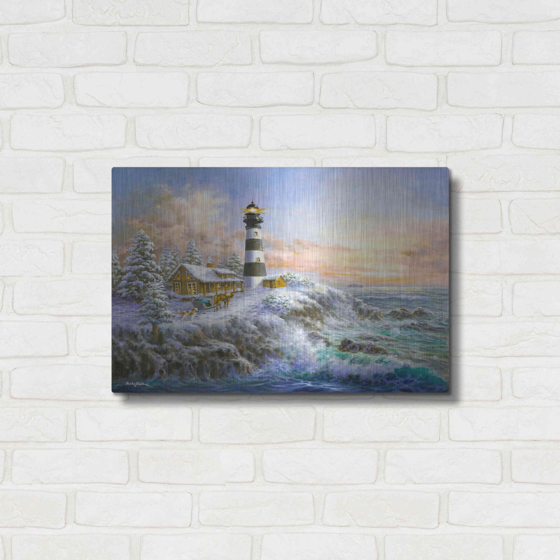 Luxe Metal Art 'Winter Majesty' by Nicky Boehme, Metal Wall Art,24x16