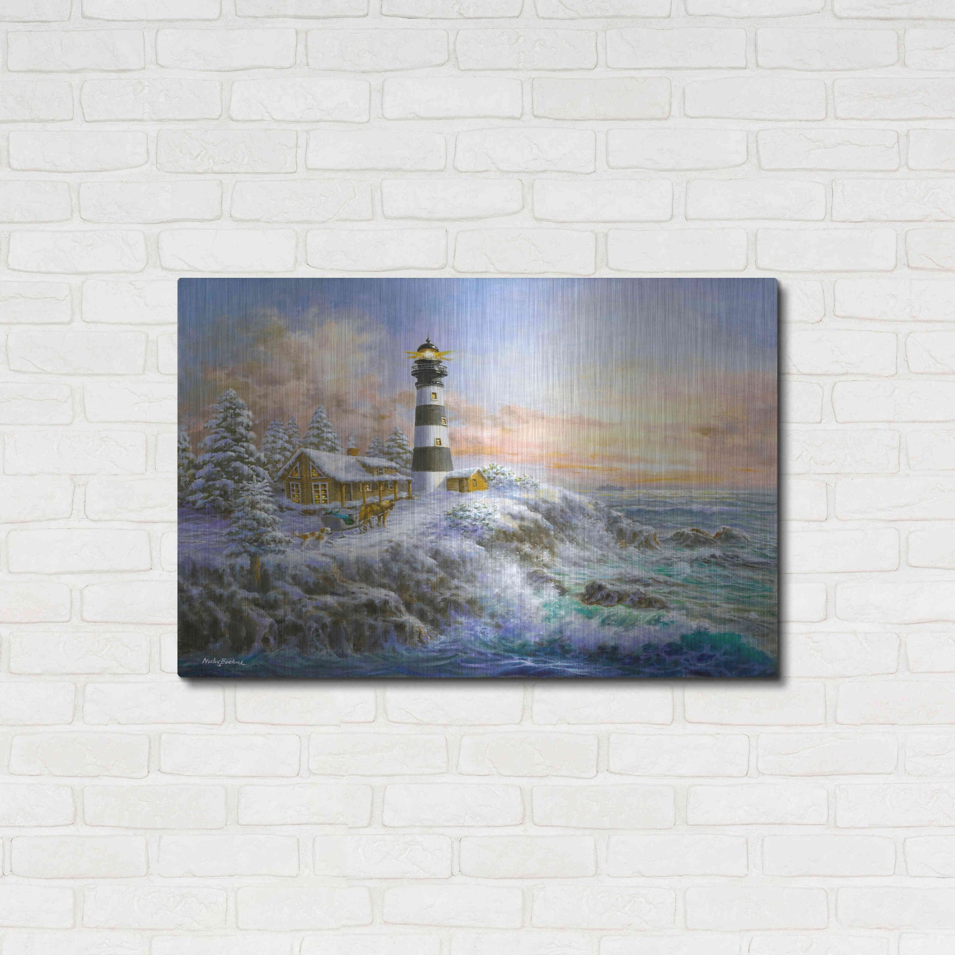 Luxe Metal Art 'Winter Majesty' by Nicky Boehme, Metal Wall Art,36x24