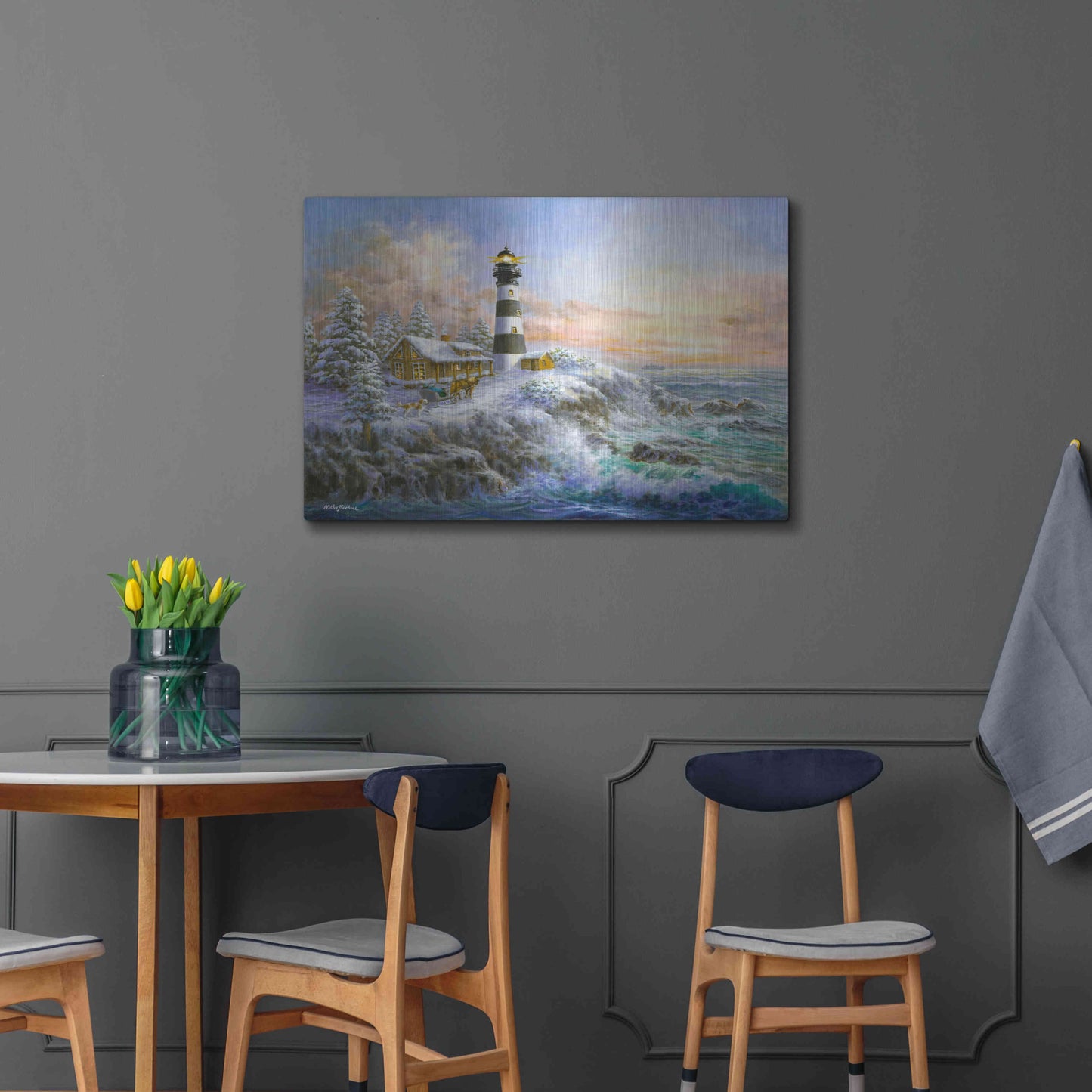 Luxe Metal Art 'Winter Majesty' by Nicky Boehme, Metal Wall Art,36x24