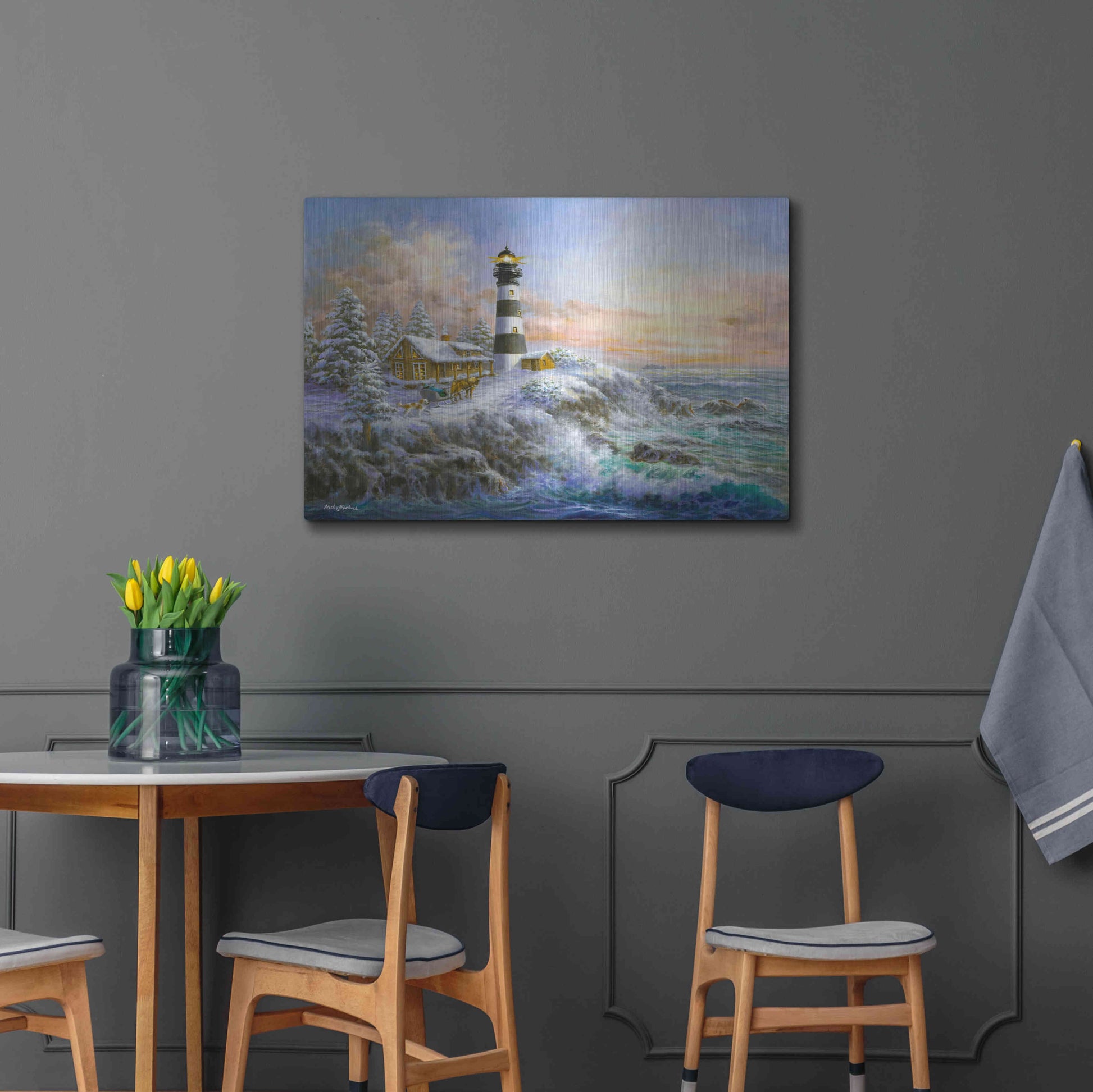 Luxe Metal Art 'Winter Majesty' by Nicky Boehme, Metal Wall Art,36x24