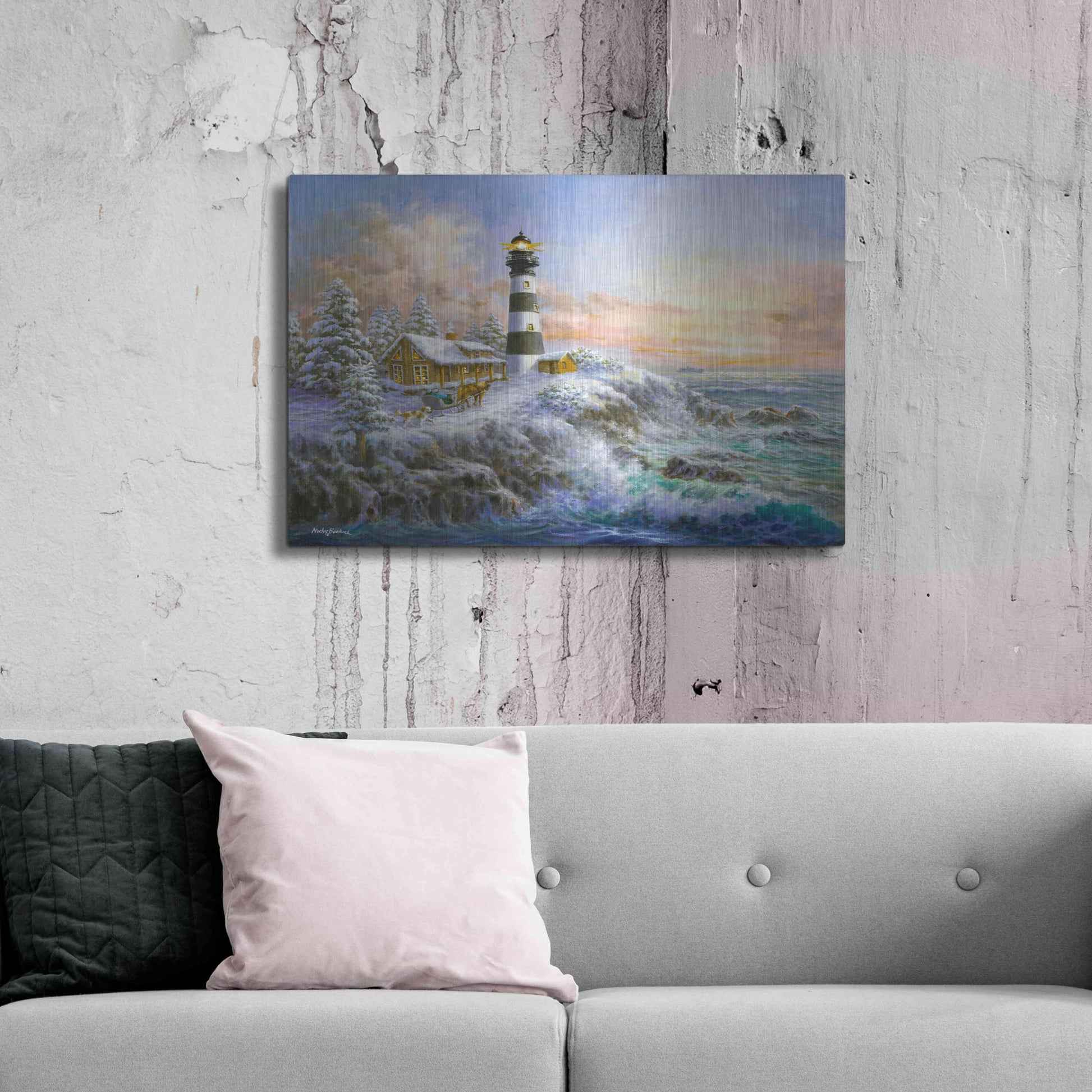 Luxe Metal Art 'Winter Majesty' by Nicky Boehme, Metal Wall Art,36x24