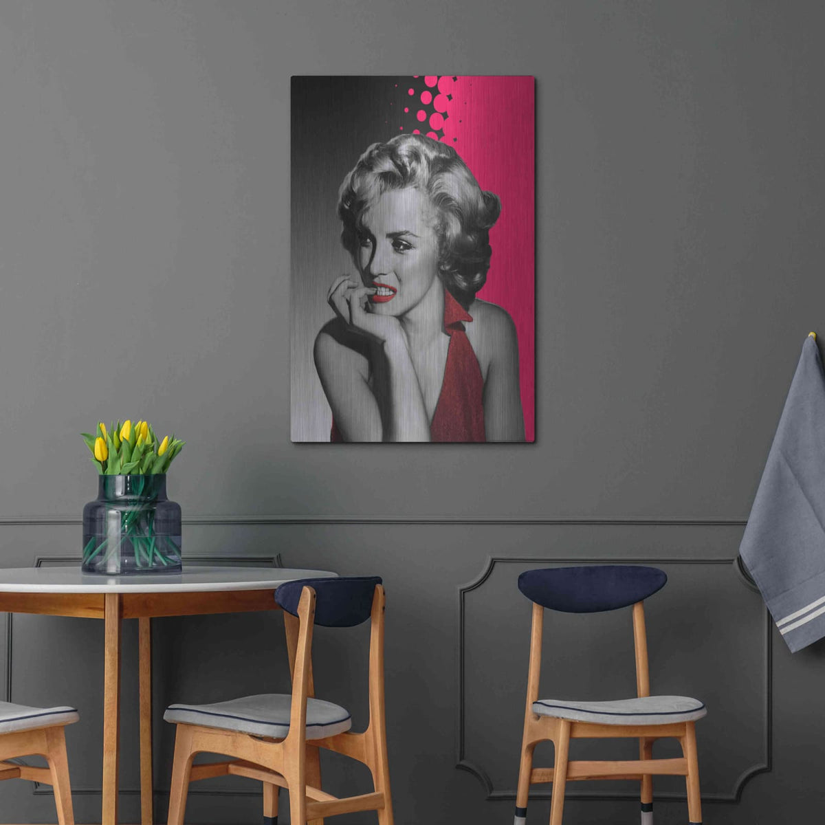 'The Thinker In Red' by Chris Consani – Metal Wall Art, 24x36 room view