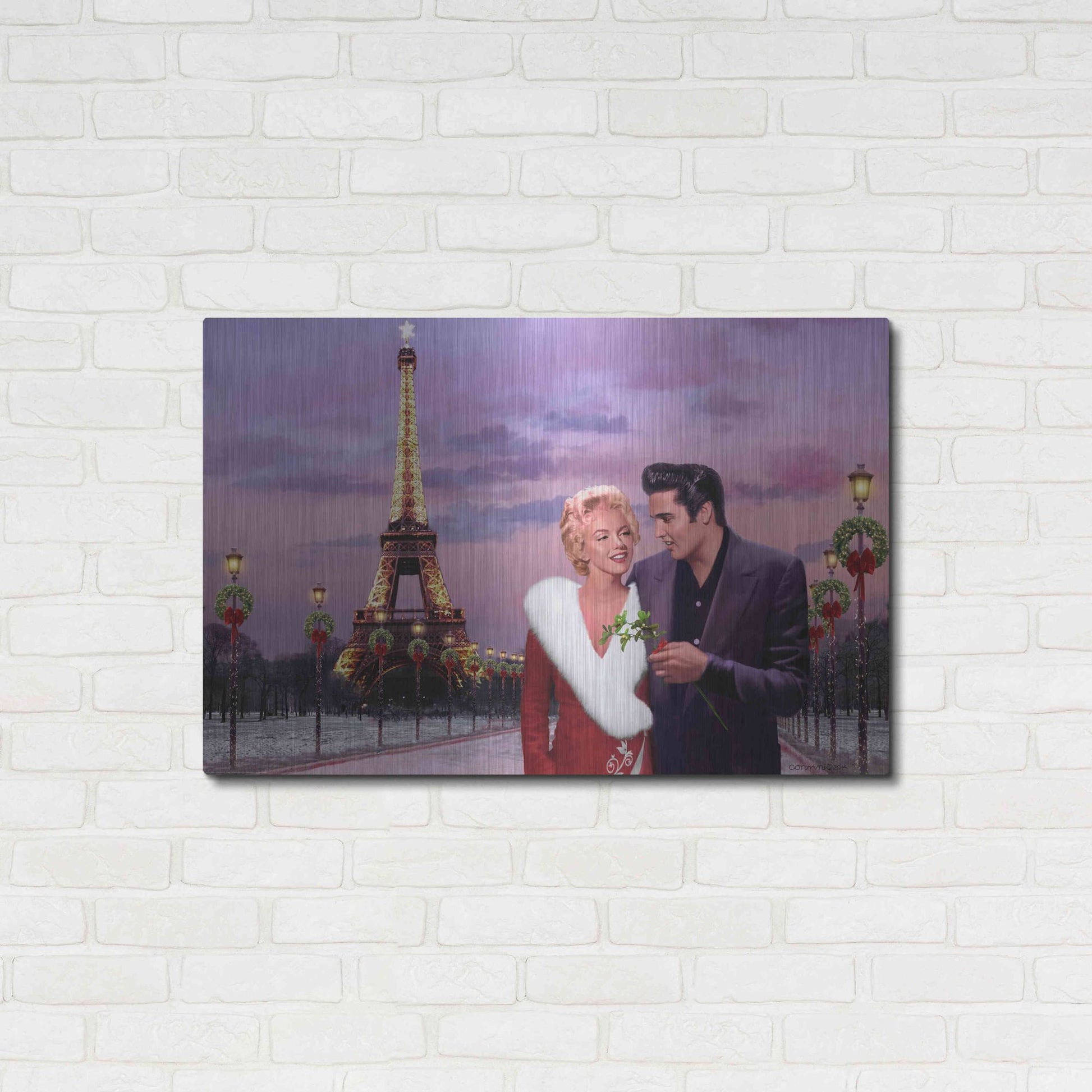 Luxe Metal Art 'Paris Christmas' by Chris Consani, Metal Wall Art,36x24