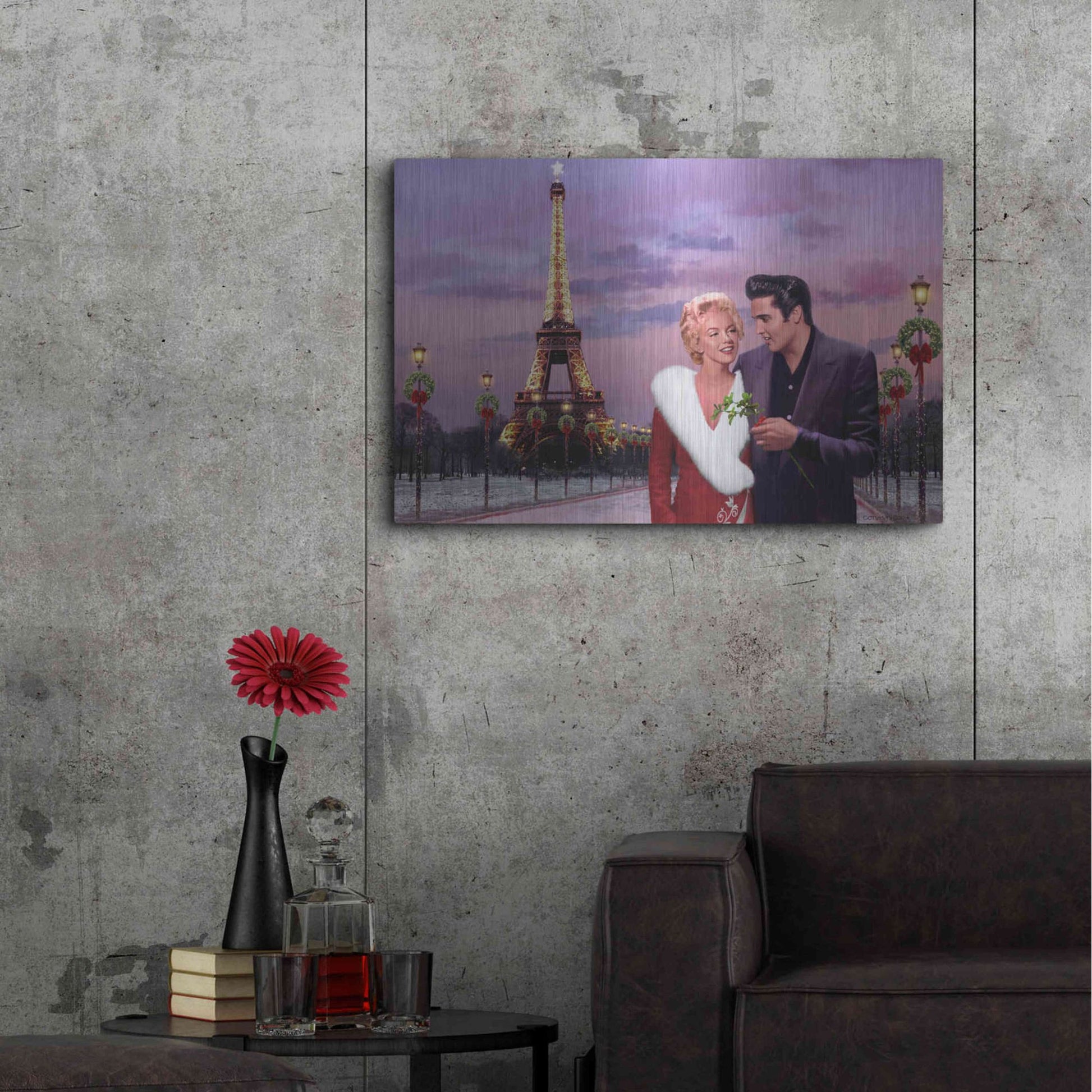 Luxe Metal Art 'Paris Christmas' by Chris Consani, Metal Wall Art,36x24