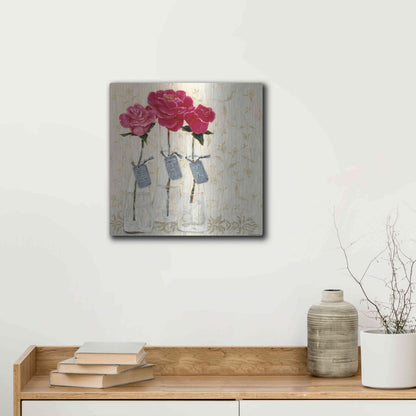 Luxe Metal Art 'Inspired Pink' by Jadei Graphics, Metal Wall Art,12x12