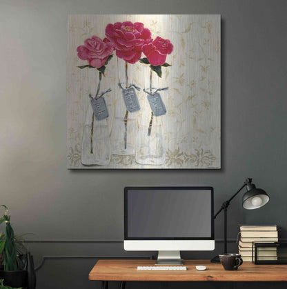 Luxe Metal Art 'Inspired Pink' by Jadei Graphics, Metal Wall Art,36x36