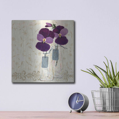 Luxe Metal Art 'Inspired Purple' by Jadei Graphics, Metal Wall Art,12x12