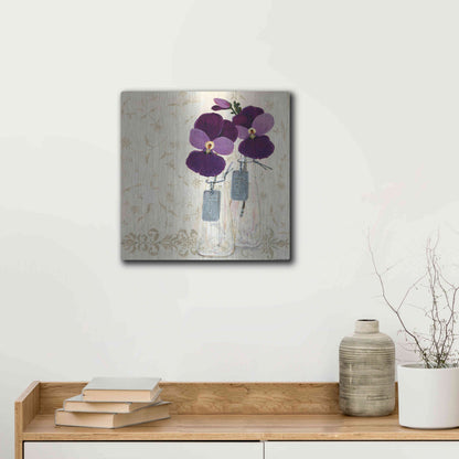 Luxe Metal Art 'Inspired Purple' by Jadei Graphics, Metal Wall Art,12x12