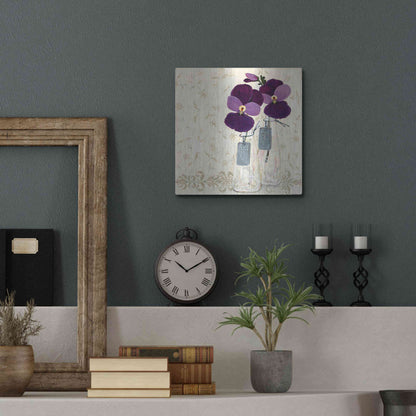 Luxe Metal Art 'Inspired Purple' by Jadei Graphics, Metal Wall Art,12x12