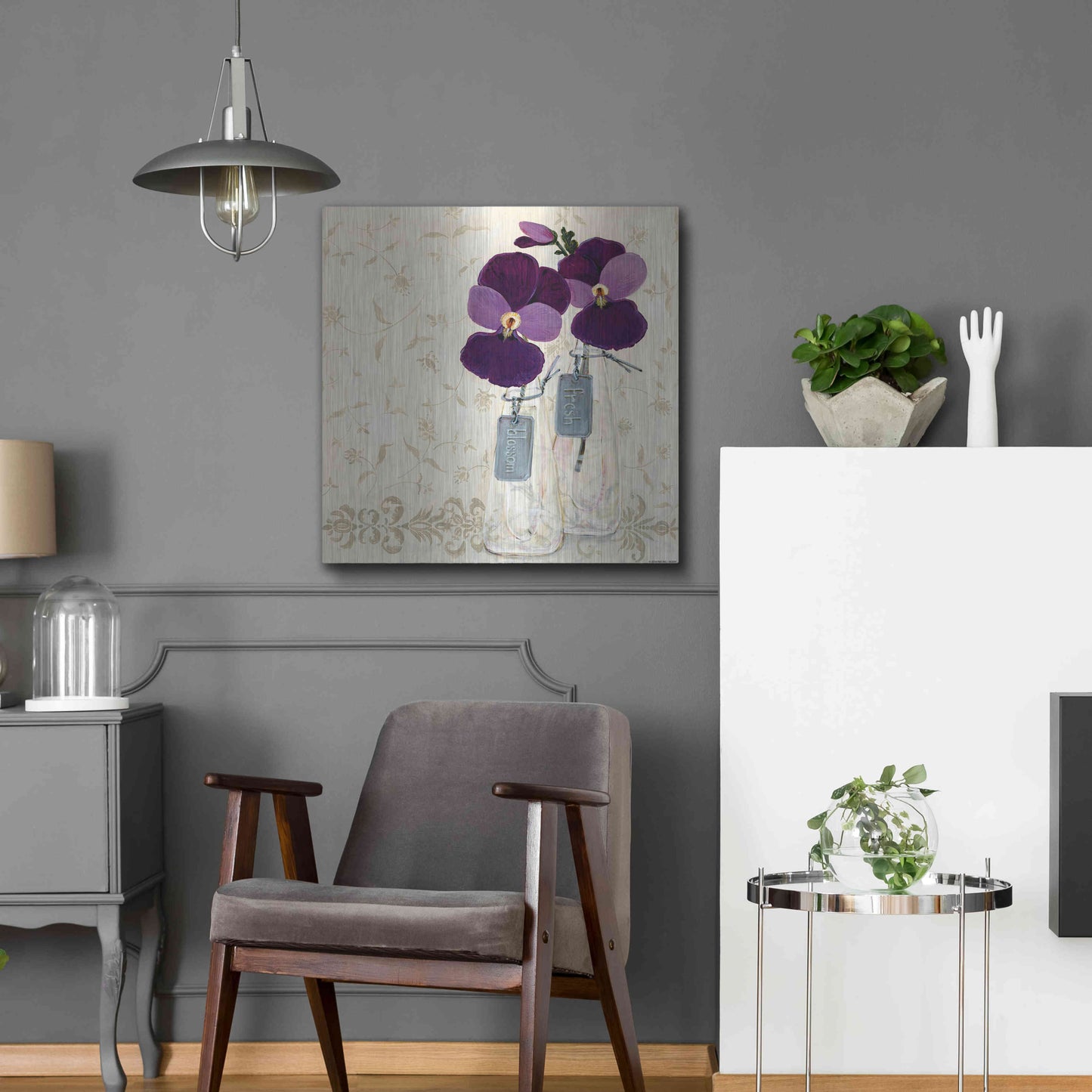 Luxe Metal Art 'Inspired Purple' by Jadei Graphics, Metal Wall Art,24x24