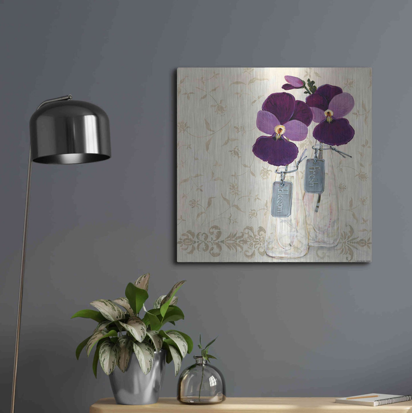 Luxe Metal Art 'Inspired Purple' by Jadei Graphics, Metal Wall Art,24x24