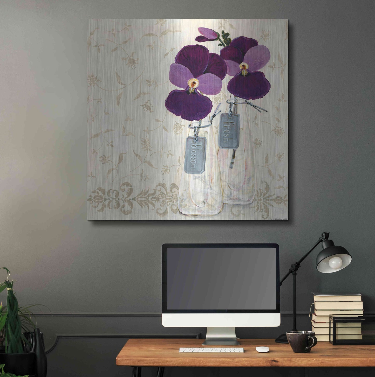 Luxe Metal Art 'Inspired Purple' by Jadei Graphics, Metal Wall Art,36x36