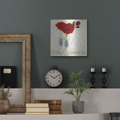 Luxe Metal Art 'Inspired Red' by Jadei Graphics, Metal Wall Art,12x12