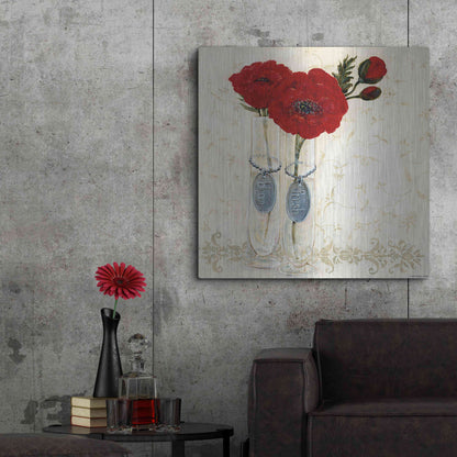 Luxe Metal Art 'Inspired Red' by Jadei Graphics, Metal Wall Art,36x36