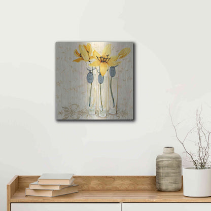 Luxe Metal Art 'Inspired Yellow' by Jadei Graphics, Metal Wall Art,12x12