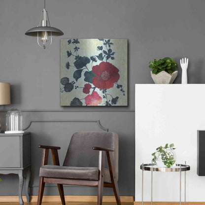 Luxe Metal Art 'Japanese Blossoms 1' by Jadei Graphics, Metal Wall Art,24x24