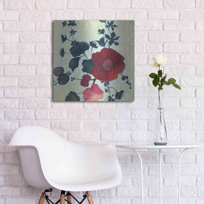 Luxe Metal Art 'Japanese Blossoms 1' by Jadei Graphics, Metal Wall Art,24x24