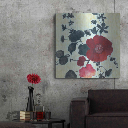 Luxe Metal Art 'Japanese Blossoms 1' by Jadei Graphics, Metal Wall Art,36x36