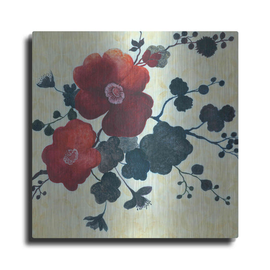 Luxe Metal Art 'Japanese Blossoms 2' by Jadei Graphics, Metal Wall Art