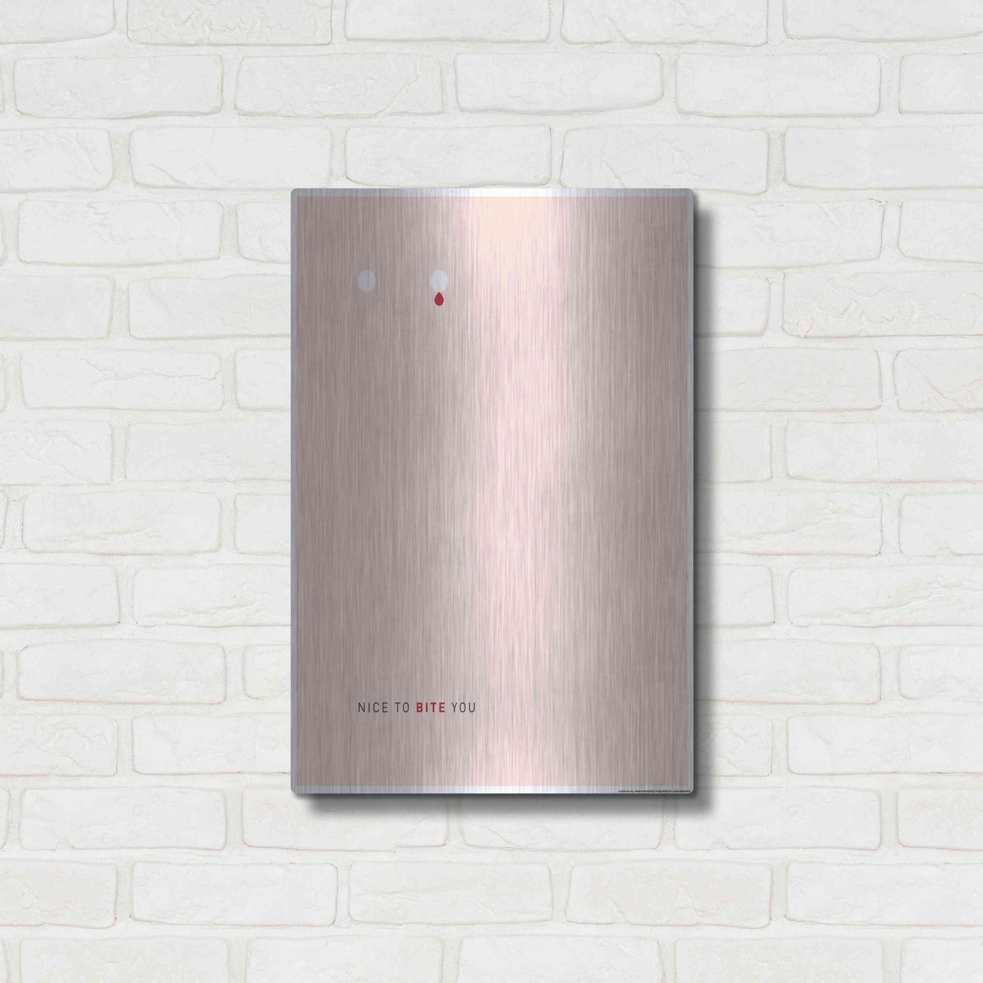 Luxe Metal Art 'Bite You' by JJ Brando, Metal Wall Art,16x24