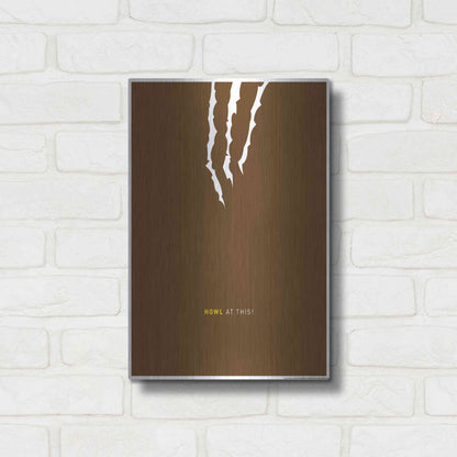 Luxe Metal Art 'Howl At This' by JJ Brando, Metal Wall Art,12x16