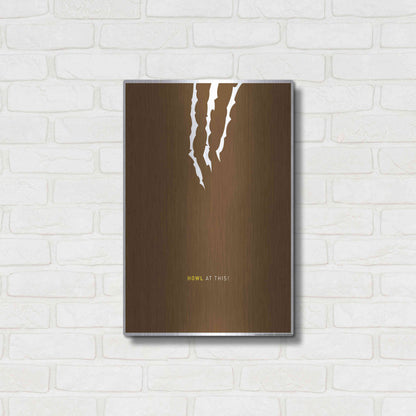Luxe Metal Art 'Howl At This' by JJ Brando, Metal Wall Art,16x24