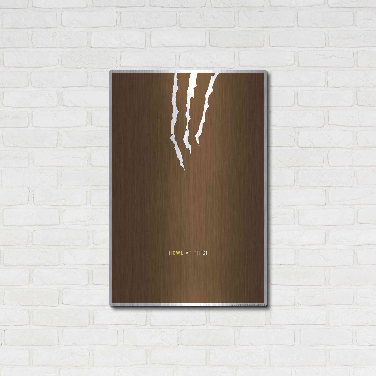 Luxe Metal Art 'Howl At This' by JJ Brando, Metal Wall Art,24x36