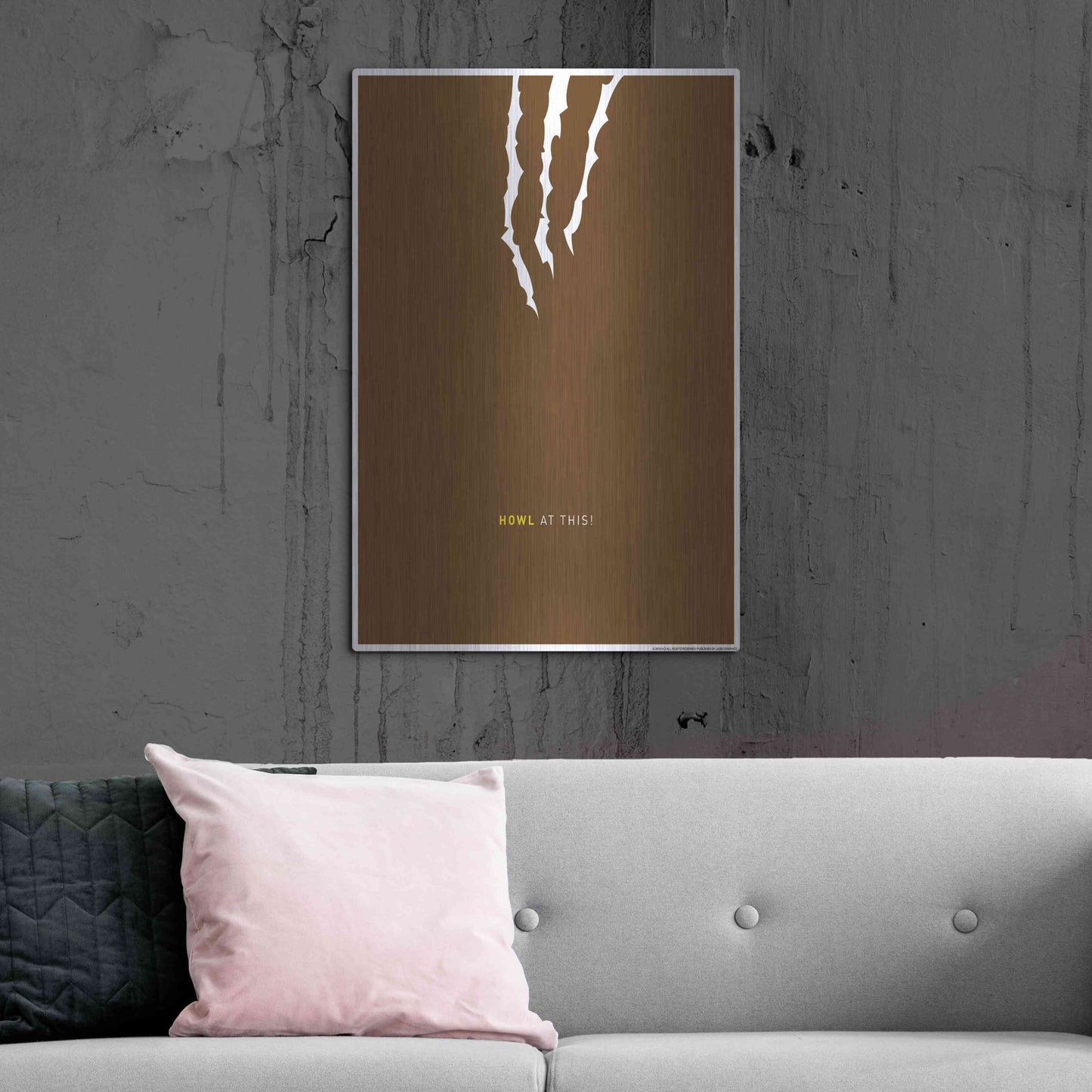 Luxe Metal Art 'Howl At This' by JJ Brando, Metal Wall Art,24x36