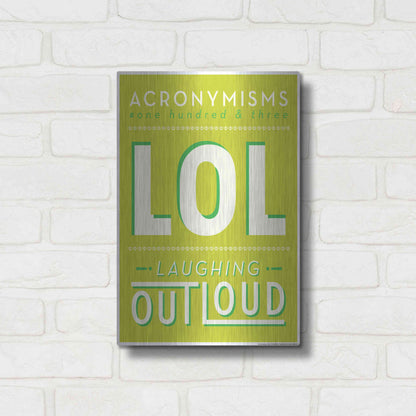 Luxe Metal Art 'Lol' by JJ Brando, Metal Wall Art,12x16