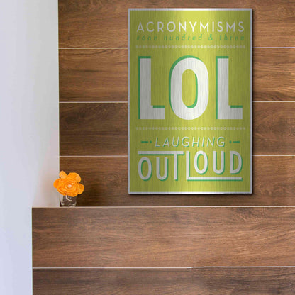 Luxe Metal Art 'Lol' by JJ Brando, Metal Wall Art,12x16