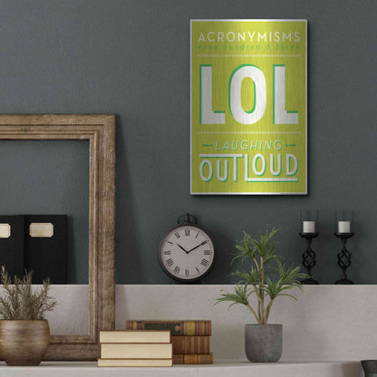Luxe Metal Art 'Lol' by JJ Brando, Metal Wall Art,12x16
