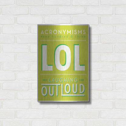 Luxe Metal Art 'Lol' by JJ Brando, Metal Wall Art,16x24